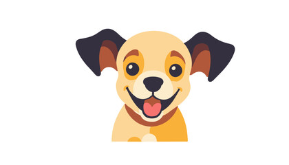 Fototapeta premium Cute Cartoon Puppy Image-Smiling Dog Illustration-Adorable Pet with Big Eyes-Happy Pup Graphic-Friendly Dog Design for Kids-Cartoon Dog Clipart