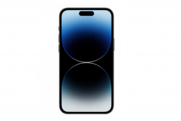 Smartphone displaying a gradient wallpaper with a transparent background png  