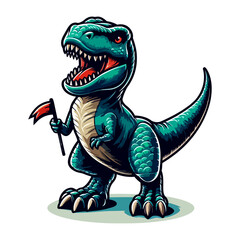 Cute Tyrannosaurus Rex Cartoon Illustration: Prehistoric Fun