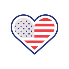 Obraz premium American flag heart symbol representing love patriotism and national pride ideal design