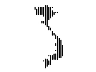 Vertical Lines Vector Map of Vietnam Small