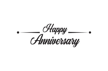 Happy Anniversary calligraphy hand lettering isolated on white background. Hand drawn style design. Handwritten modern lettering. Greeting card. Vector illustration. Eps file 94.