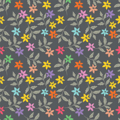 Abstract seamless floral pattern. Spring Trendy flowers print, Plant background, design for fabric, cloth design, covers, wallpapers, print, scrapbooking.