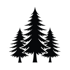 Obraz premium Pine Tree Silhouette Vector Template