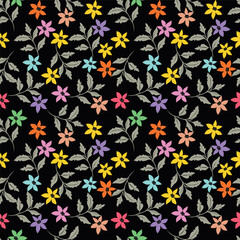 Abstract seamless floral pattern. Spring Trendy flowers print, Plant background, design for fabric, cloth design, covers, wallpapers, print, scrapbooking.