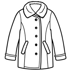 Naklejka premium Winter Wool Coat Vector – Stylish Cold Weather Outerwear Illustration