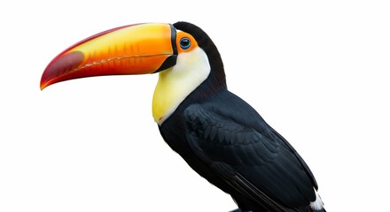 Naklejka premium Beautiful toucan bird wildlife tropical colorful beak nature exotic avian rainforest animal photography