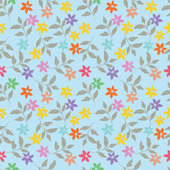 Abstract seamless floral pattern. Spring Trendy flowers print, Plant background, design for fabric, cloth design, covers, wallpapers, print, scrapbooking.