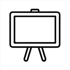 Simple Line Drawing of an Easel with a Blank Whiteboard