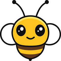 Fototapeta premium bee head icon clipart vector on transparent background