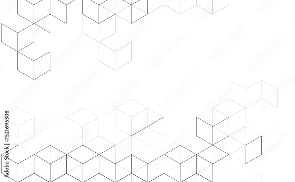 Wall mural abstract background with isometric shape blocks,vector illustration of abstract geometric background