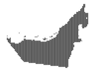 Vertical Lines Vector Map of United Arab Emirates Medium