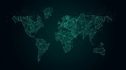 Global connection network digital world map
