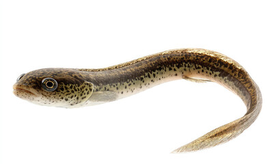 Obraz premium Closeup of a Burbot Fish Isolated on White Background