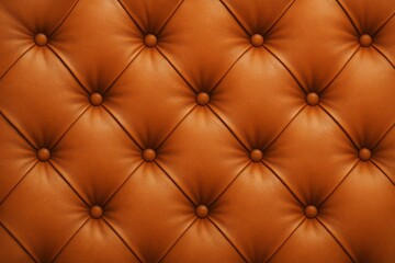 Fototapeta premium Luxury Brown Leather Upholstery Texture Background Elegant Buttoned Pattern Design Rich Deep Orange Color Premium Quality Vintage Style Soft Comfortable Material High Resolution Image Perfect for 