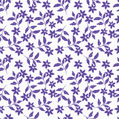 Abstract seamless floral pattern. Spring Trendy flowers print, Plant background, design for fabric, cloth design, covers, wallpapers, print, scrapbooking.