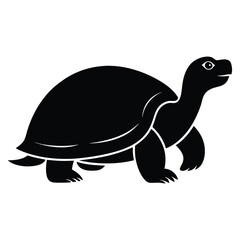 Naklejka premium Silhouette Charming Black Turtle with Detailed Shell and Distinct Form