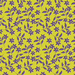 Abstract seamless floral pattern. Spring Trendy flowers print, Plant background, design for fabric, cloth design, covers, wallpapers, print, scrapbooking.