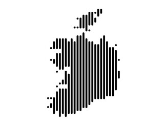 Vertical Lines Vector Map of Ireland Small