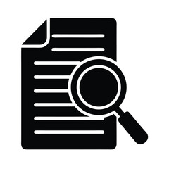 Magnifying Glass on Document Vector Icon