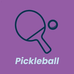 Pickleball Paddle and Ball Icon vector design