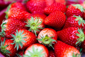 strawberries on sale at the market