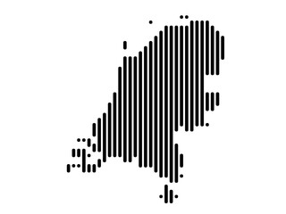 Vertical Lines Vector Map of Netherlands Small