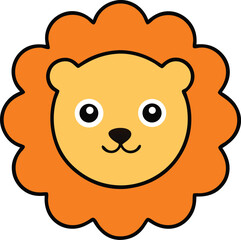 lion head icon clipart vector on transparent background
