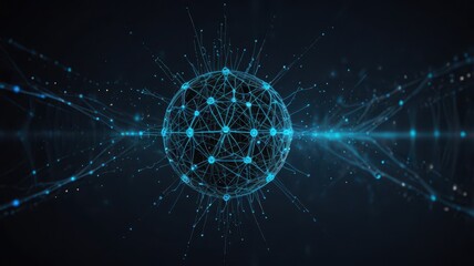 Obraz premium Futuristic AI Technology Background with Abstract Neural Network Design