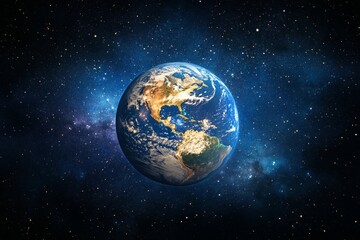 Fototapeta premium Beautiful View of Earth From Space Showcasing Continents and Ocean Details in Vibrant Colors