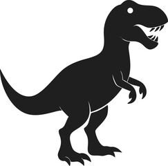 Black tyrannosaurus rex silhouette dinosaur predator prehistoric isolated
