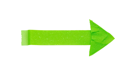 Find green arrow direction pointing right symbol on black background on transparent background