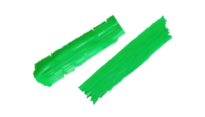 Bright green tape strips on black background for design and graphics on transparent background