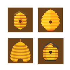  clean beautiful bee hive vector editable icon graphic design