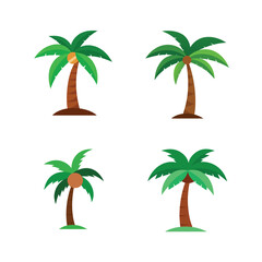 Fototapeta premium clean beautiful coconut tree vector editable icon graphic design