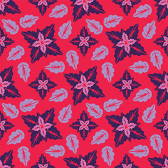 Abstract seamless floral pattern. Spring Trendy flowers print, Plant background, design for fabric, cloth design, covers, wallpapers, print, scrapbooking.