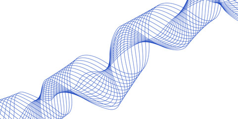 Fototapeta premium Abstract blue background with a glowing abstract waves. Abstract wave element for design. Digital frequency track equalizer, Futuristic background design. Long exposure, Light painting photography.