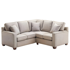 Compact Corner Sectional Sofa on Transparent Background