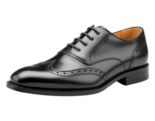 Elegant Black Leather Oxford Brogue Dress Shoes