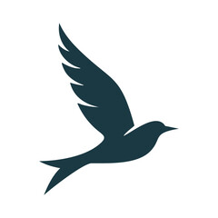 Elegant bird in flight silhouette logo design