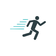 Fast running man icon speed motion graphic design