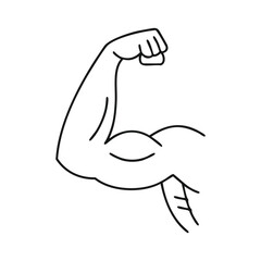 Fototapeta premium Flexed bicep muscle line art strong arm power