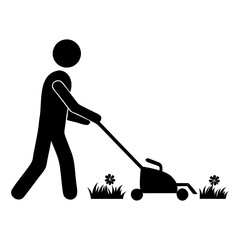 Lawn Mowing A Simple Illustration of Yard Work and Spring Cleaning