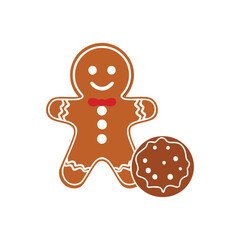 Gingerbread man and chocolate cookie christmas treats
