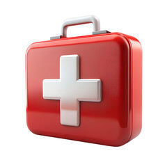 Obraz premium 3D First Aid Kit Icon isolated on transparent background
