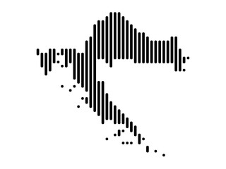 Vertical Lines Vector Map of Croatia Small