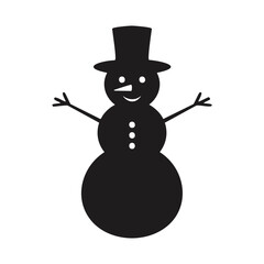 Happy snowman winter holiday festive icon