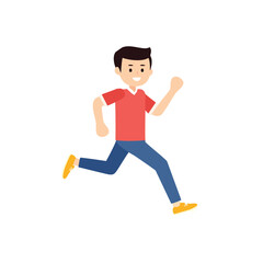 Happy young man jogging outdoors active lifestyle