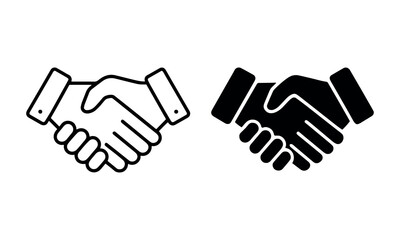 Handshake Icons Partnership, Agreement, and Collaboration Symbols