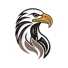 Majestic eagle head profile tribal design logo